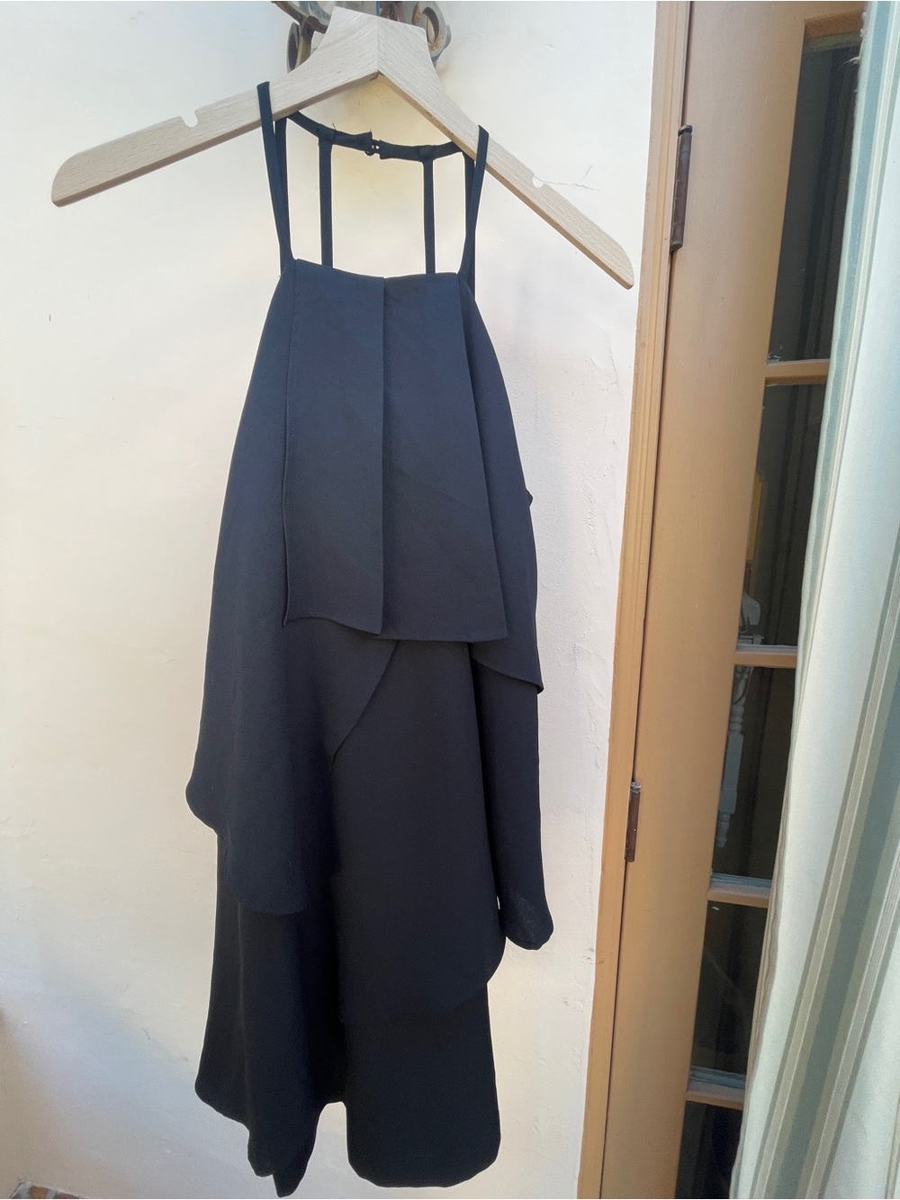 Adelyn Rae Black Strap Detail Layered Dress